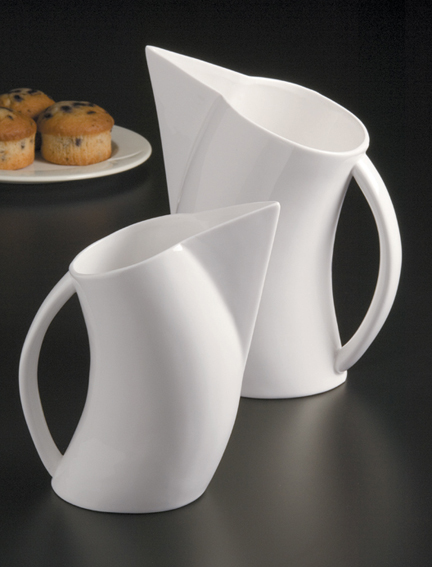 Angled Porcelain Water Pitcher 32 Oz.